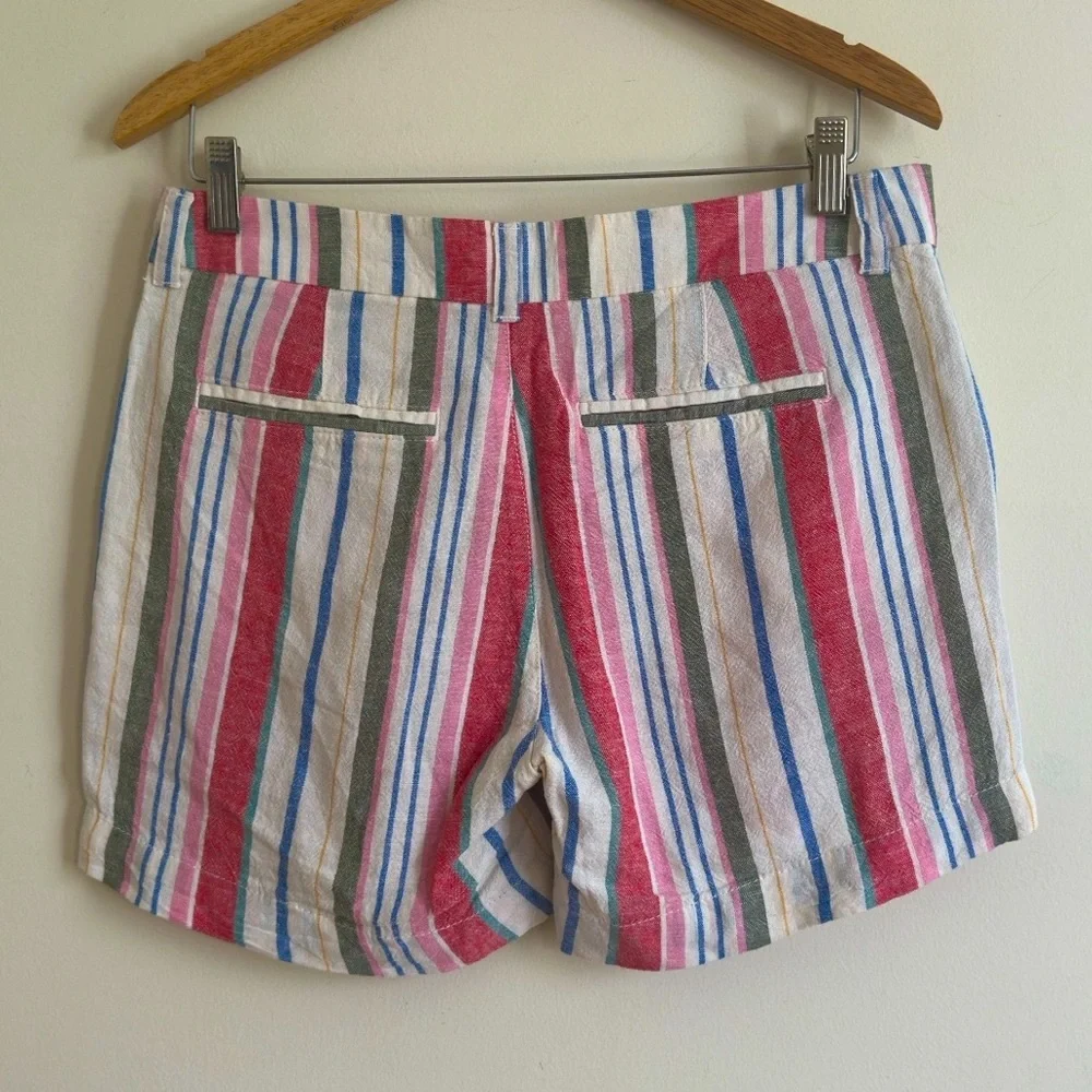 Old Navy Mid-Rise Linen Blend Everyday Shorts sz 6 Red Blue Green Pink Summer